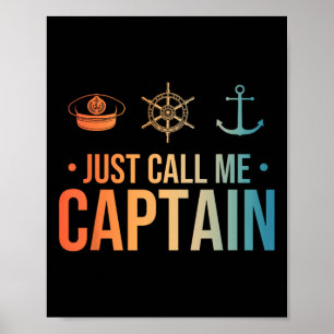 Cooler Boot Kapitän Kunst für Männer Frauen Segelb Poster