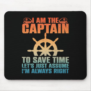 Cooler Bootschkapitän für Männer Frauen Bootfahren Mousepad