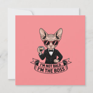 Cooler Boss Sphynx-Katze Kaffee Kunst Feiertagskarte