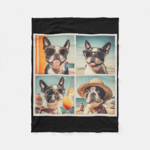 Cooler Boston Terrier Sonnenbrille Hunde Sommerurl Fleecedecke