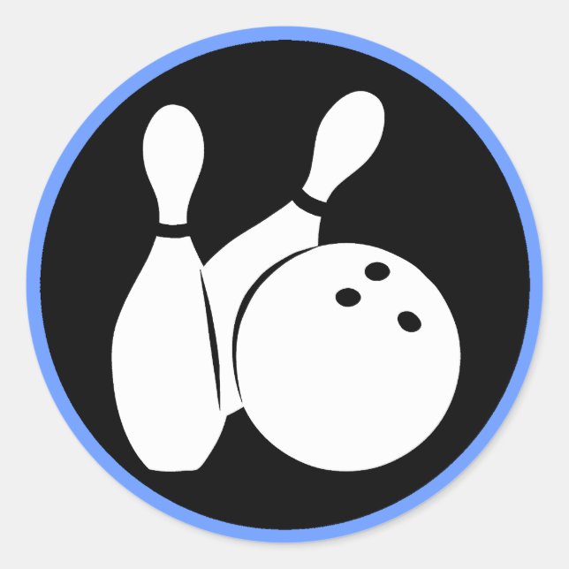 Cooler Bowling Runder Aufkleber (Vorderseite)
