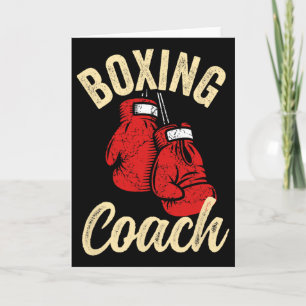 Cooler Boxcoach rote Handschuhe Kickboxen Kickboxe Karte