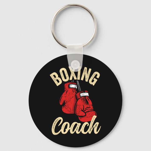 Cooler Boxcoach rote Handschuhe Kickboxen Kickboxe Schlüsselanhänger (Vorderseite)