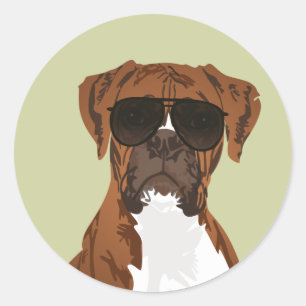 Cooler Boxer-Hund für Hundeliebhaber-Aufkleber Runder Aufkleber