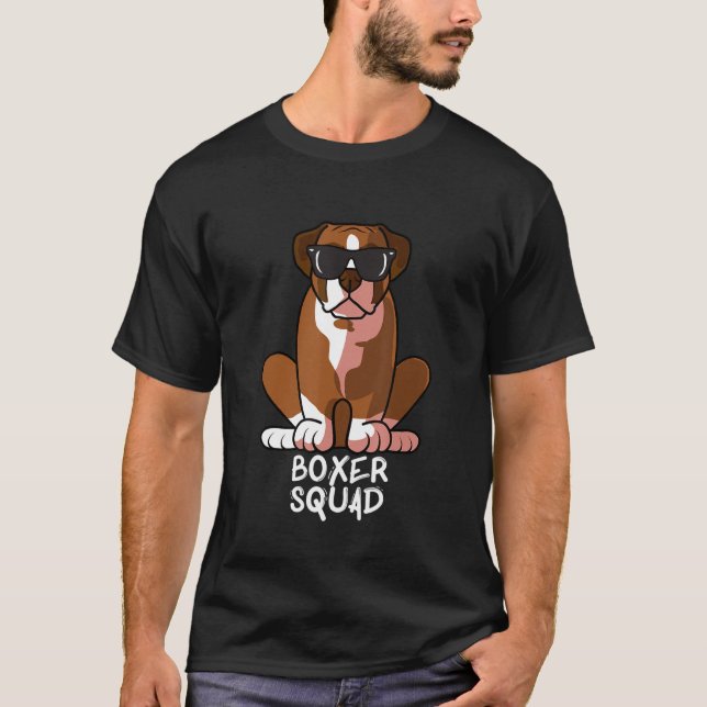 Cooler Boxer Squad Hund Liebe R T-Shirt (Vorderseite)