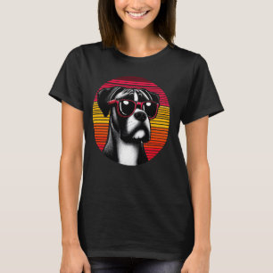 Cooler Boxerhund Vintage Retro Sonnenbrille Sonnen T-Shirt