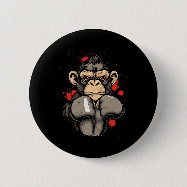 Cooler Boxmonkey - Kostüm Button (Vorderseite)