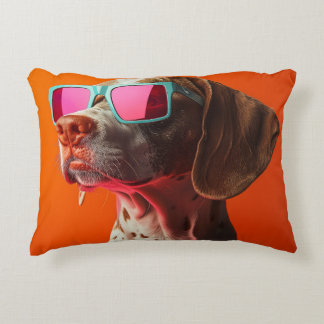 Cooler Bracco-Italiano-Hund mit Sonnenbrille Dekokissen