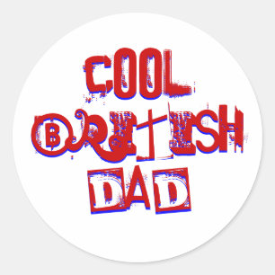 Cooler britischer Vater Runder Aufkleber
