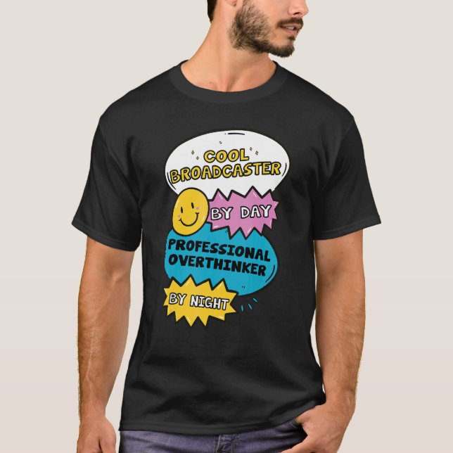 Cooler Broadcaster bei Tag professioneller Überden T-Shirt (Vorderseite)