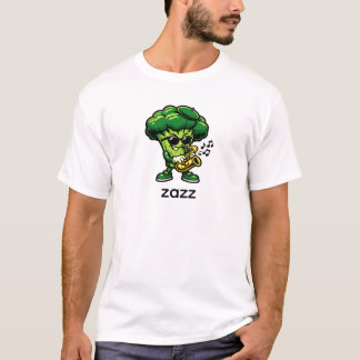 Cooler Brokkoli Saxophon spielend | Lustiger Jazz T-Shirt