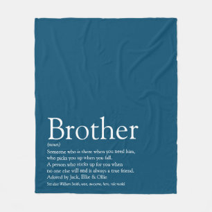Cooler Bruder Definition Zitat Modern Blau Lustig Fleecedecke