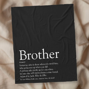 Cooler Bruder modernes Schwarz-Weiß-Spaß Fleecedecke