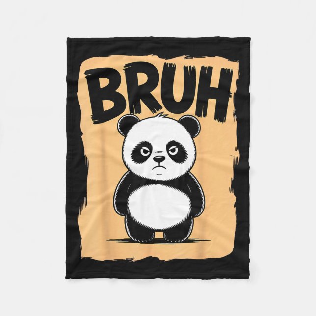 Cooler Bruh Panda Männer Frauen Kinder Jugendliche Fleecedecke (Vorderseite)