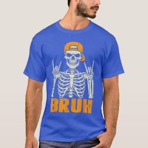 Cooler Bruh Rocker Skelett Halloween Punk Rock Män T-Shirt