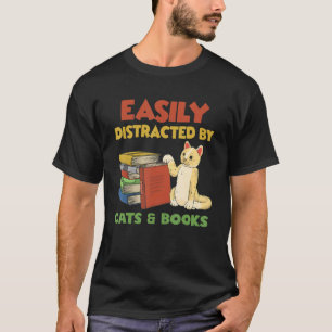 Cooler Buchleser für Männer Buchmacherkatze T-Shirt