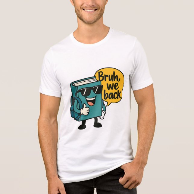 Cooler Buchtitel "Bruh, We Back" von der Schule Tri-Blend Shirt (Vorderseite)