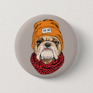Cooler Bulldog Button