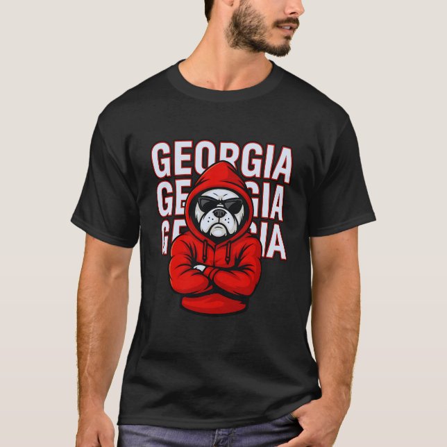 Cooler Bulldog Georgia Design für Heimkinder und L T-Shirt (Vorderseite)