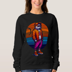 Cooler Bulldog Hund Modernes Urban Style Sunset Re Sweatshirt