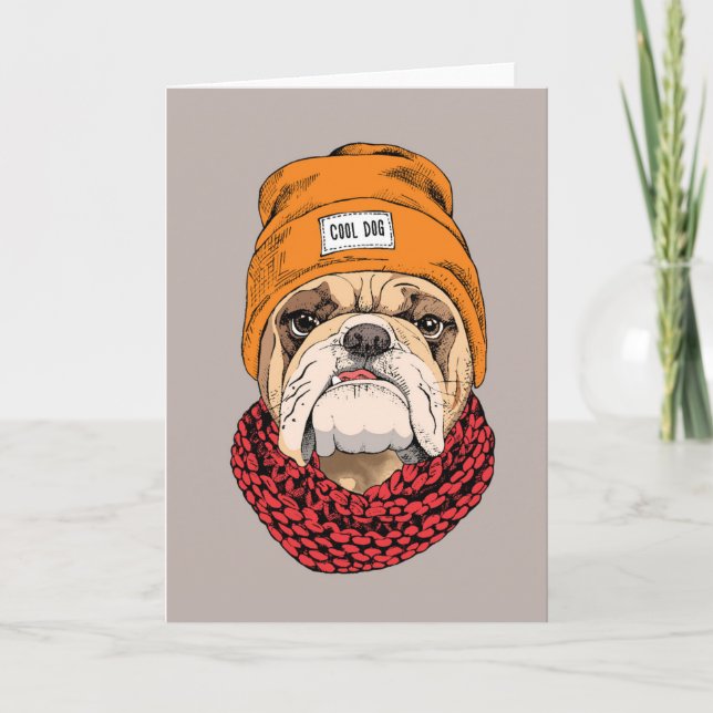 Cooler Bulldog Karte (Vorderseite)
