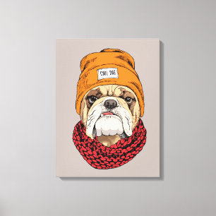 Cooler Bulldog Leinwanddruck