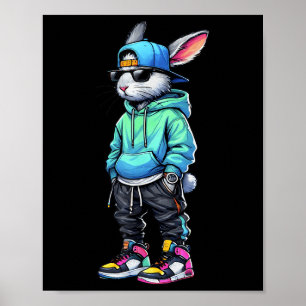 Cooler Bunny Rabbit Sungles Ostertag für Jungen Mä Poster