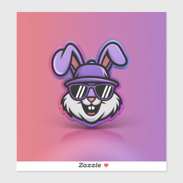 Cooler Bunny Sticker: Trendy & Fun Design! Aufkleber (Blatt)