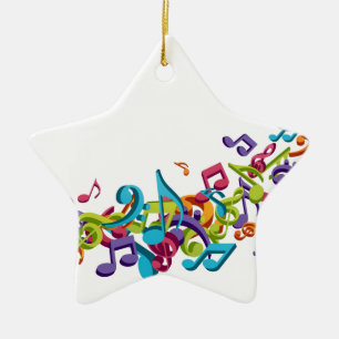 cooler bunter Musiknoten u. Tonkunstbild Keramikornament