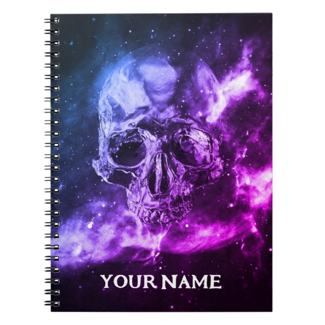 Cooler bunter Totenkopf. Dein Name Notizblock (Vorderseite)
