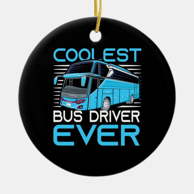 Cooler Busfahrer je Keramik Ornament (Vorne)