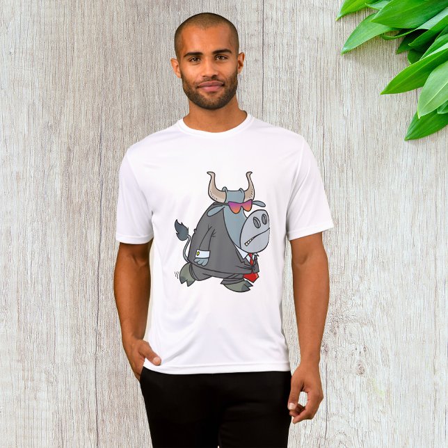 Cooler Business Bull im Anzug mit Sonnenbrille T-Shirt (Von Creator hochgeladen)