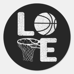 Cooler Bysketbyll für Männer Liebe Trainer Spieler Runder Aufkleber