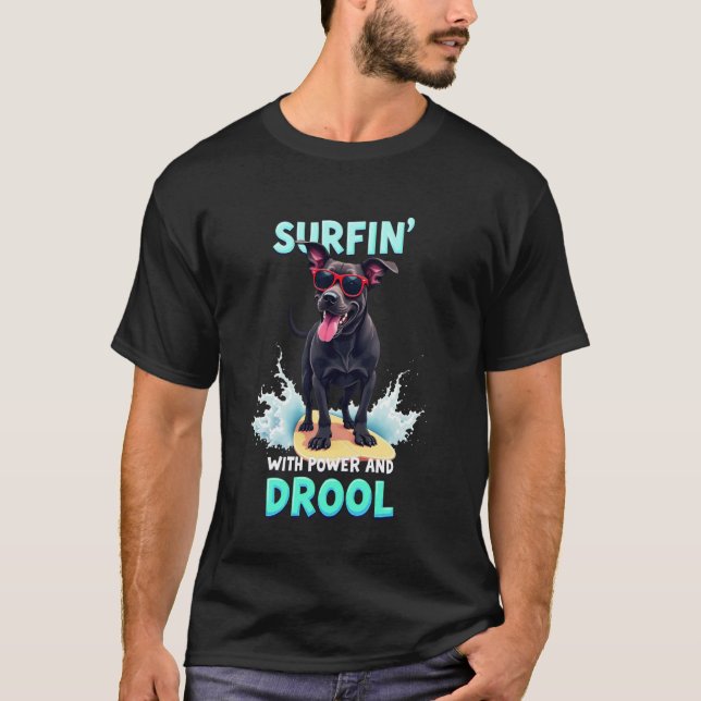 Cooler Cane Corso Surfhund T-Shirt (Vorderseite)