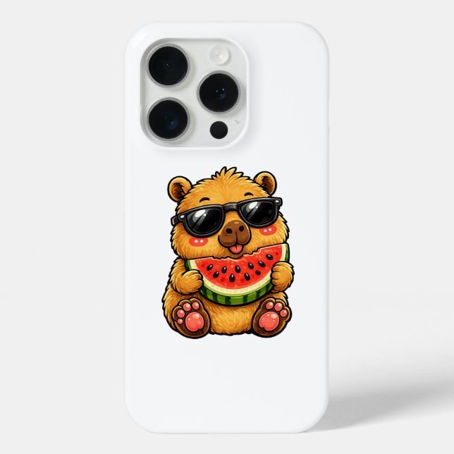 Cooler Capybara Wassermelone Sommer Case-Mate iPhone Hülle (Rückseite)