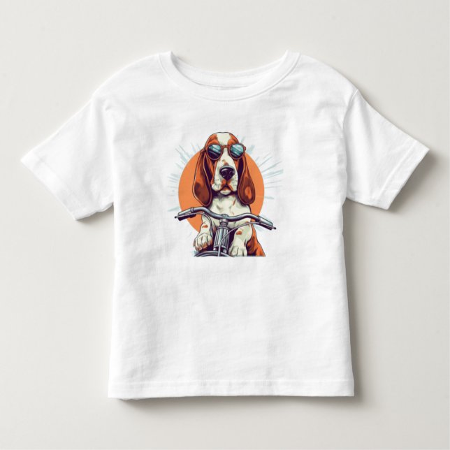 Cooler Cartoon-Basset-Hobby-T - Shirt (Vorderseite)
