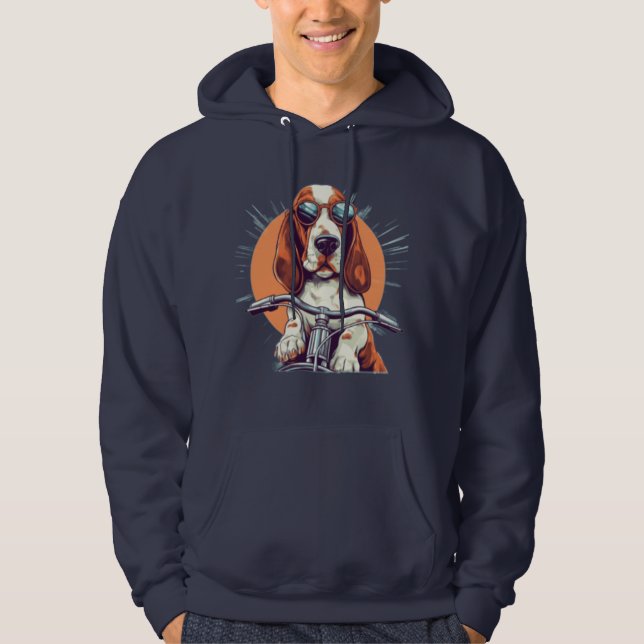 Cooler Cartoon-Basset-Hobby-T - Shirt (Vorderseite)