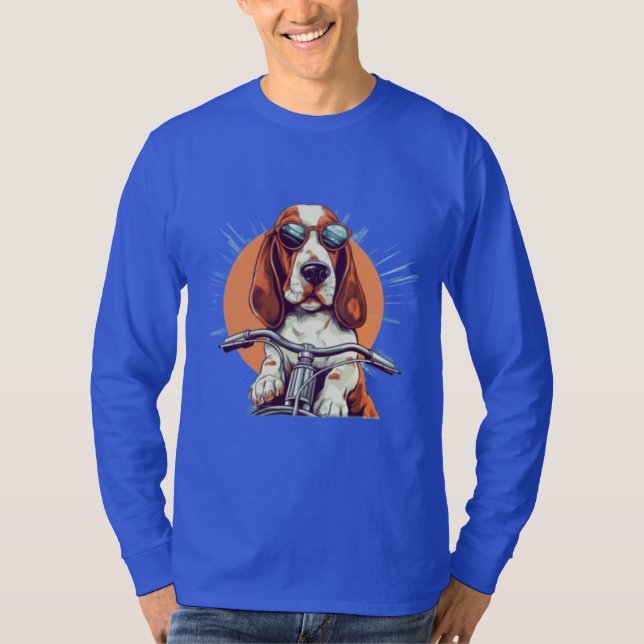 Cooler Cartoon-Basset-Hobby-T - Shirt (Vorderseite)