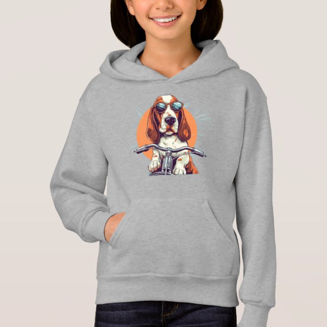 Cooler Cartoon-Basset-Hobby-T - Shirt (Vorderseite)