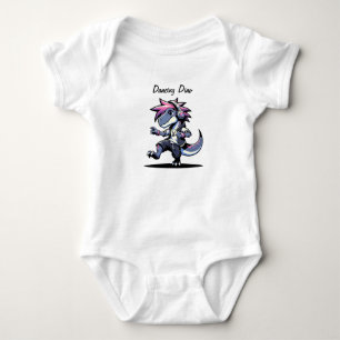 Cooler Cartoon Dinosaurier Tanzen Individuelle Kör Baby Strampler