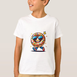 Cooler Cartoon Donut Boys' T - Shirt - Spaß & Farb