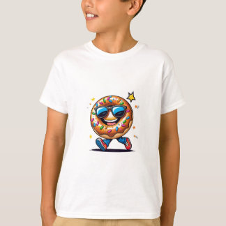 Cooler Cartoon Donut Boys' T - Shirt - Spaß & Farb