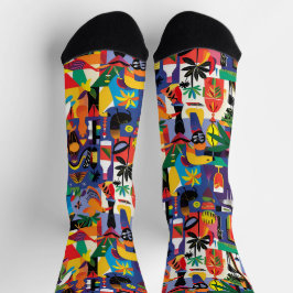 Cooler Cartoon Farbenfrohe tropische Personalisier Socken