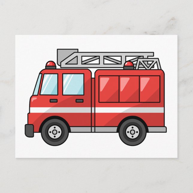 Cooler Cartoon Feuerzug/Motor Postkarte (Vorderseite)