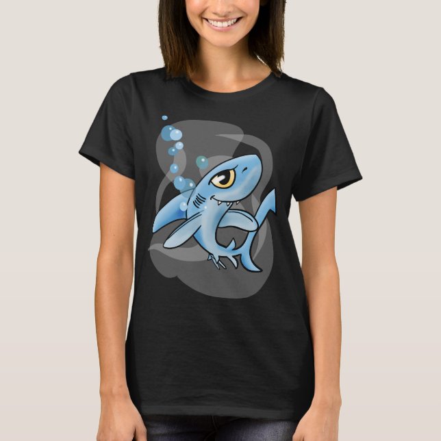 Cooler Cartoon-Hai T-Shirt (Vorderseite)
