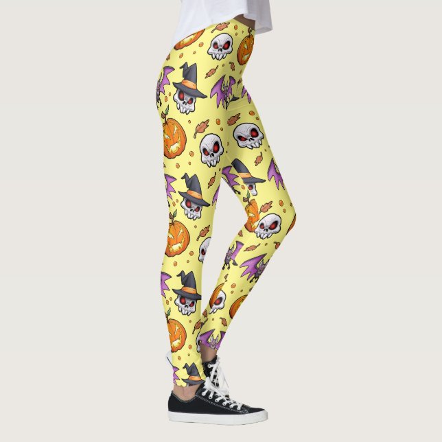 Cooler Cartoon Halloween (gelb) Leggings (Rechts)