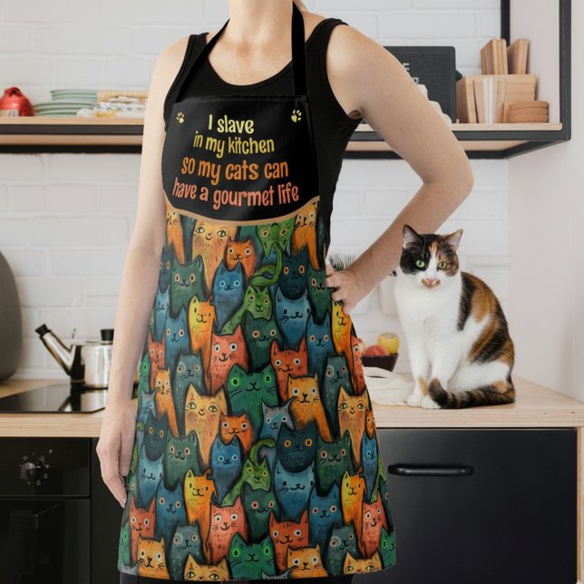 Cooler Cartoon Katzen Funny Quote Schürze (Cool Cartoon Cats Funny Quote Apron)