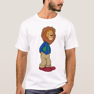 Cooler Cartoon Lion Mascot T - Shirt Design