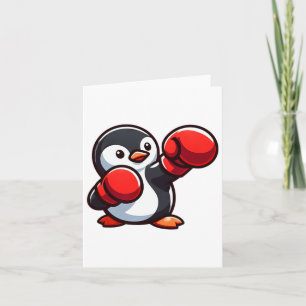 Cooler Cartoon Pinguin Boxer Design Karte