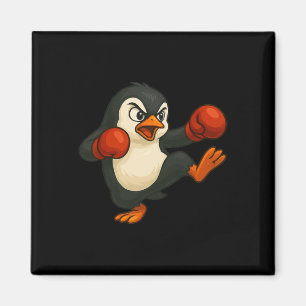 Cooler Cartoon-Pinguin-Boxer-Kickboxen Magnet